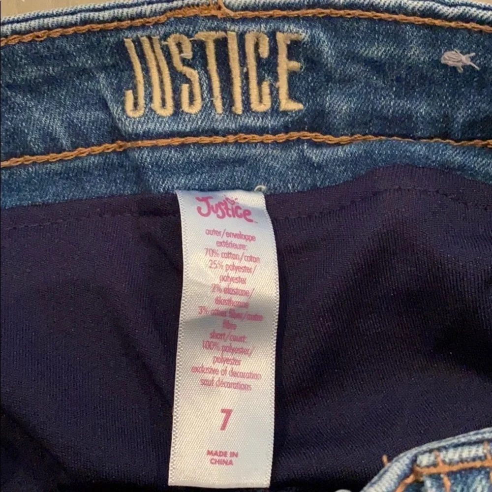 Justice Denim Skirt with Built-in Short Size 7
